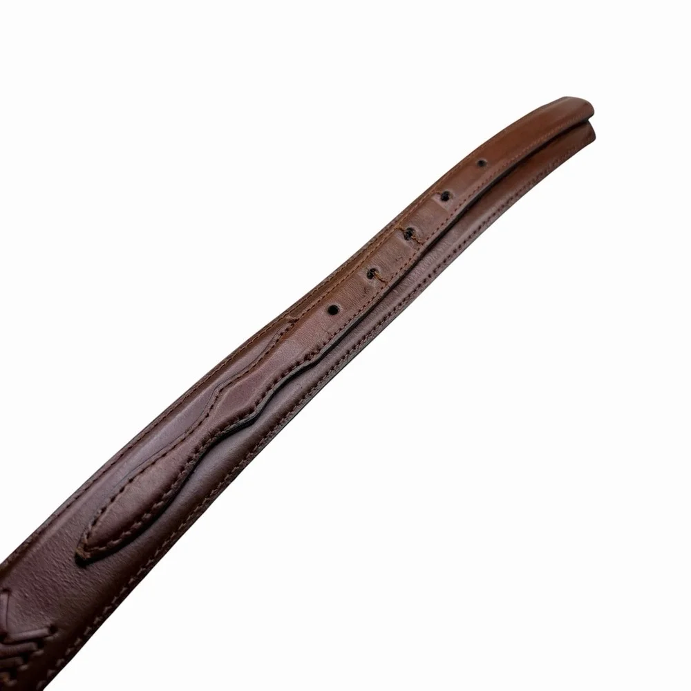 Nocona Belt Brown Tooled Leather Western Size 44 Engraved Silver Buckle Men's